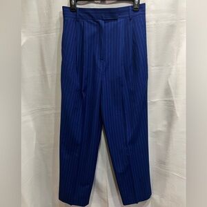 The Frankie Shop Bea Fluid Pinstripe Suit Pants Trousers Blue White Size Med